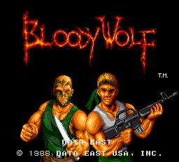 Bloody Wolf (US) Title Screen