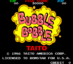 Bubble Bobble (US, Ver 5.1) Title Screen