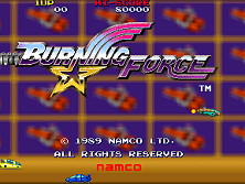 Burning Force (Japan, new version (Rev C)) Title Screen