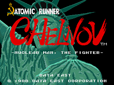 Chelnov - Atomic Runner (World) Title Screen