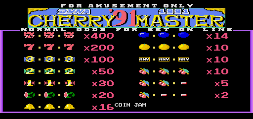 Cherry Master '91 (ver.1.30) Title Screen