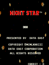 Night Star (DECO Cassette) (US) (set 1) Title Screen