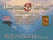Dungeons & Dragons: Tower of Doom (Euro 940412) Title Screen