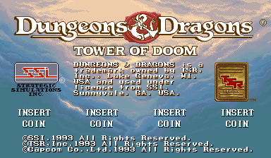 Dungeons & Dragons: Tower of Doom (Euro 940412 Phoenix Edition) (Bootleg) Title Screen