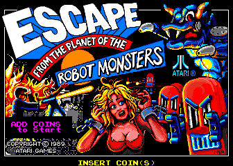 Escape from the Planet of the Robot Monsters (set 1) Title Screen