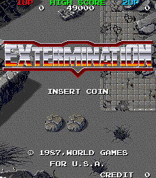 Extermination (US, World Games) Title Screen