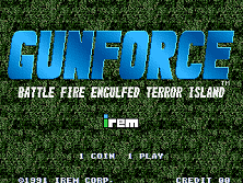 Gunforce - Battle Fire Engulfed Terror Island (World) Title Screen