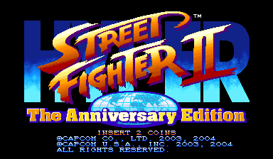 Hyper Street Fighter II: The Anniversary Edition (USA 040202) Title Screen