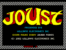 Joust (White/Green label) Title Screen