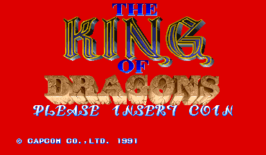 The King of Dragons (Japan 910805, B-Board 90629B-3) Title Screen