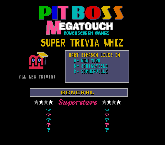 Pit Boss Megatouch II (9255-10-01 ROG, Standard version) Title Screen