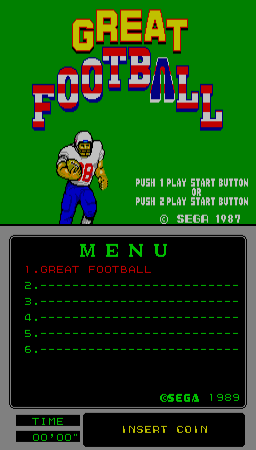 Great Football (Mega-Tech, SMS based) Title Screen