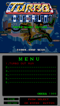 Turbo Outrun (Mega-Tech) Title Screen