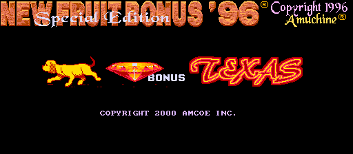 New Fruit Bonus '96 Special Edition (v1.22 Texas XT, C2 PCB) Title Screen
