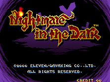 Nightmare in the Dark Title Screen
