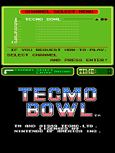 Tecmo Bowl (PlayChoice-10) Title Screen