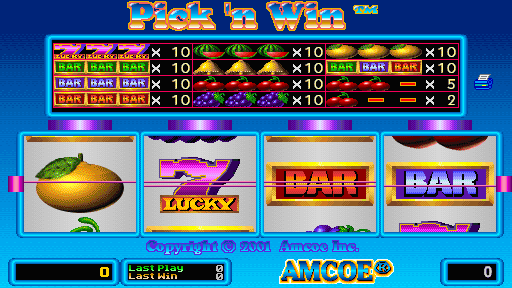 Pick 'n Win (Version 2.8T, set 2) Title Screen