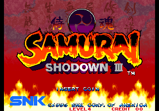 Samurai Shodown III / Samurai Spirits: Zankurou Musouken (Set 2) Title Screen