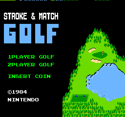 Vs. Stroke & Match Golf (Men Version, set GF4-2 ?) Title Screen