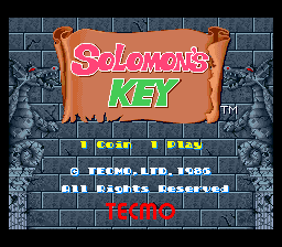 Solomon's Key (US) Title Screen