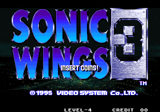 Aero Fighters 3 / Sonic Wings 3 Title Screen