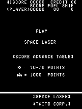 Space Laser Title Screen