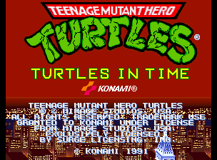 Teenage Mutant Hero Turtles - Turtles in Time (2 Players ver EBA) Title Screen
