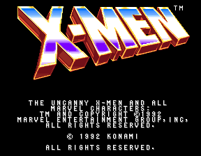 X-Men (4 Players ver JBA) Title Screen