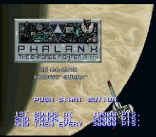 Screenshot Thumbnail / Media File 1 for Phalanx - The Enforce Fighter A-144 (Europe)