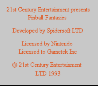 Screenshot Thumbnail / Media File 1 for Pinball Fantasies (USA)