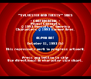 Screenshot Thumbnail / Media File 1 for Sylvester and Tweety (USA) (Proto)