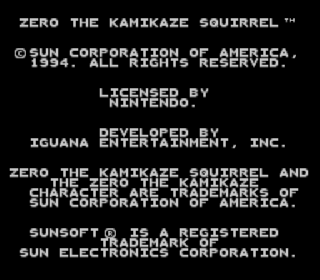 Screenshot Thumbnail / Media File 1 for Zero the Kamikaze Squirrel (Europe) (Rev A)