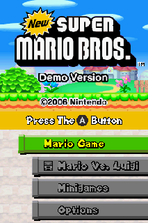 Screenshot Thumbnail / Media File 1 for new super mario bros. (demo) (u)(jd)
