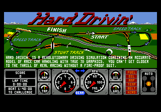 Screenshot Thumbnail / Media File 1 for Hard Drivin (1989)(Domark)