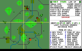 Screenshot Thumbnail / Media File 1 for M1 Tank Platoon (1989)(Microprose Software Inc)