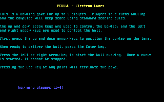 Screenshot Thumbnail / Media File 1 for Pc Bowl (1983)(Bareware Systems)