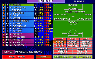 Screenshot Thumbnail / Media File 1 for Sensible World of Soccer European Championship Edition (1996)(Sensible Software)