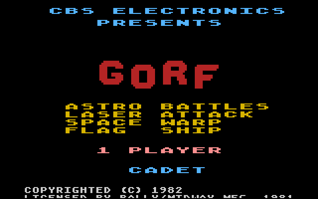 Gorf (1982) (CBS) ROM