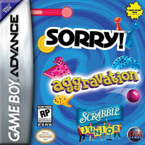 Sorry, Aggravation, Scrabble Junior (U)(Fonz) Box Art