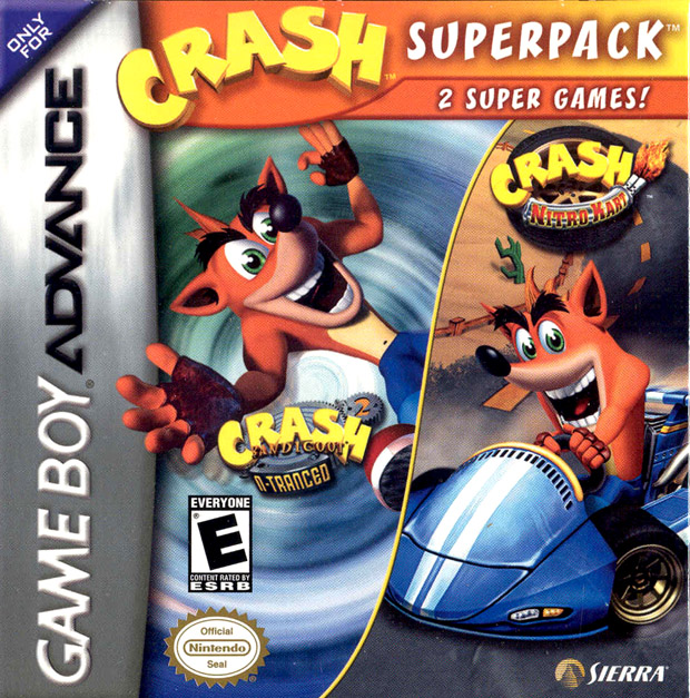 2 in 1 - Crash Bandicoot 2 - N-Tranced & Crash Nitro Kart (U)(Trashman) Box Art