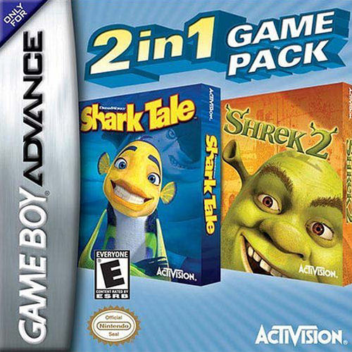 2 in 1 - Shark Tale & Shrek 2 (U)(Sir VG) Box Art