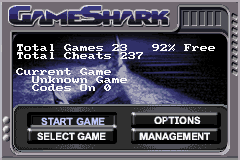 Game Shark do GBA lacrado códigos de Jogos