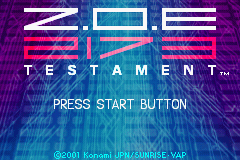 Z.O.E. 2173 Testament (J)(Eurasia) Title Screen