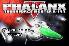 Phalanx - The Enforce Fighter A-144 (E)(Eurasia) Title Screen