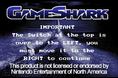 Game Shark GBA (U)(Independent) Title Screen