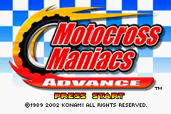 Motocross Maniacs Advance (U)(Mode7) Title Screen