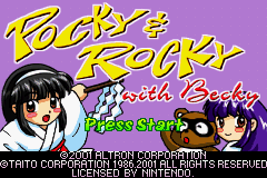 Pocky & Rocky with Becky (U)(Venom) Title Screen