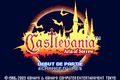 Castlevania - Aria of Sorrow (E)(Eurasia) Title Screen