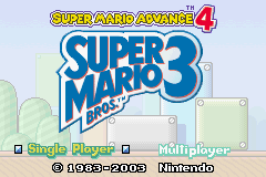 Super Mario Advance 4 - Super Mario Bros 3 (U)(Independent) Title Screen