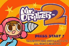 Mr. Driller 2 (E)(Advance-Power) Title Screen